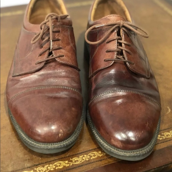 Johnston & Murphy 9 1/2 Lace up Brown Dress Shoes - Picture 8 of 8